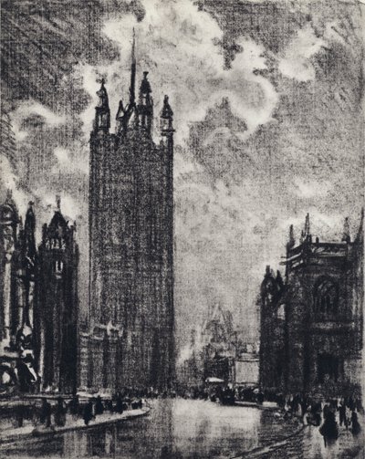 Wieża Wiktorii autorstwa Joseph Pennell