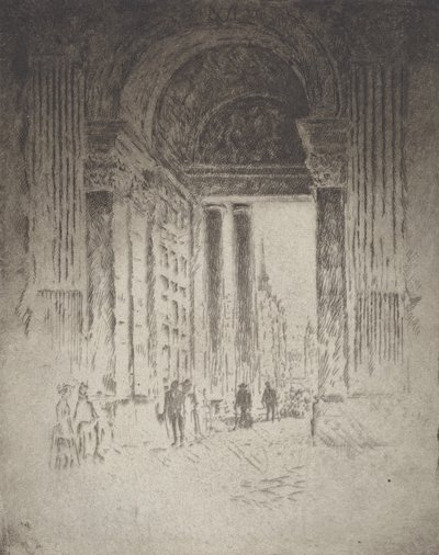 Zachodnie drzwi, kościół św. Pawła, 1903. autorstwa Joseph Pennell