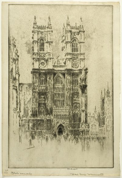 Front Zachodni, Opactwo Westminsterskie autorstwa Joseph Pennell