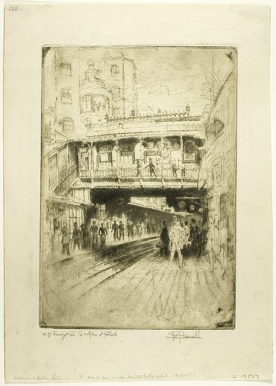 Stacja Westminster Bridge autorstwa Joseph Pennell
