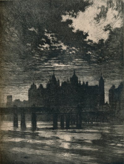 Sąd Whitehall, 1903. 1906-7 autorstwa Joseph Pennell