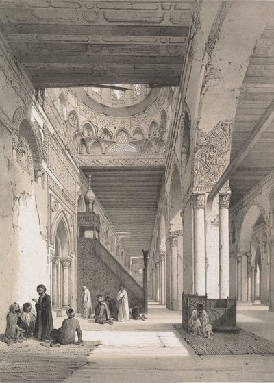 12. Wnętrze, Meczet Ibn Toûloûn, 1843. autorstwa Joseph Philibert Girault De Prangey