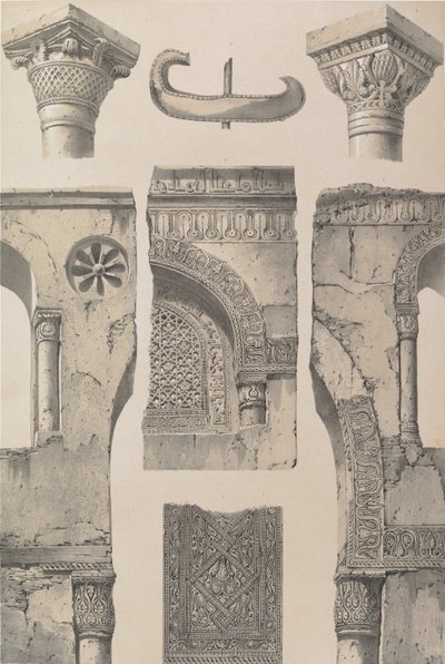 13. Szczegóły, Meczet Ibn Toûloûn, 1843. autorstwa Joseph Philibert Girault De Prangey