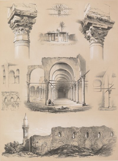 Szczegóły, Meczet Amrou, Kair, 1843. autorstwa Joseph Philibert Girault De Prangey
