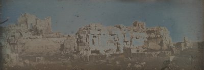Sześciokątny Dwór, Świątynia Jowisza, Baalbek, 1843. autorstwa Joseph Philibert Girault De Prangey