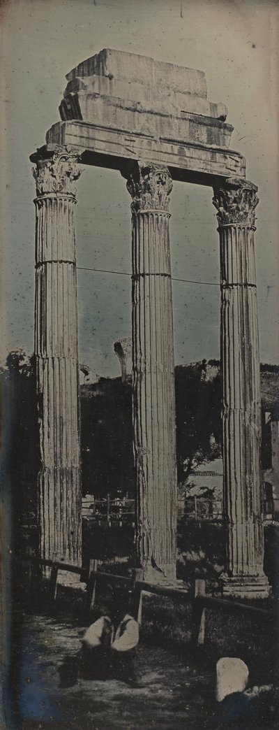Fasada północno-zachodnia, Świątynia Kastora i Polluksa, Rzym, 1842. autorstwa Joseph Philibert Girault De Prangey