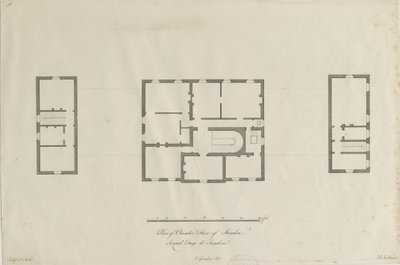 Sala Sandona - Plan piętra komory: sztych, nd [1769-1771] (druk) autorstwa Joseph Pickford