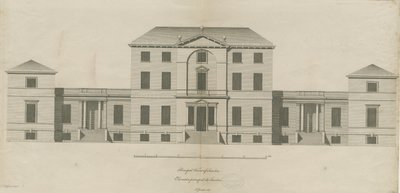 Sandon Hall: grawerowanie, nd [1769-1771] (druk) autorstwa Joseph Pickford