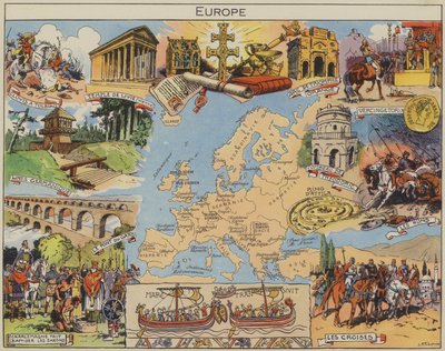 Europa (druk kolorowy) autorstwa Joseph Porphyre Pinchon