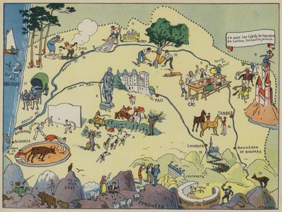 Gascogne-Bearn (litografia kolorowa) autorstwa Joseph Porphyre Pinchon