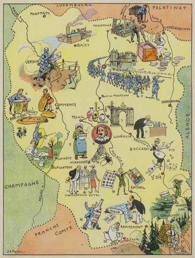 Lorraine (kolorowa litografia) autorstwa Joseph Porphyre Pinchon