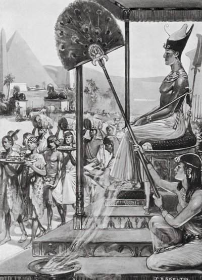 Złożenie hołdu Ramzesowi II, XIX dynastia (litografia) autorstwa Joseph Ratcliffe (after) Skelton