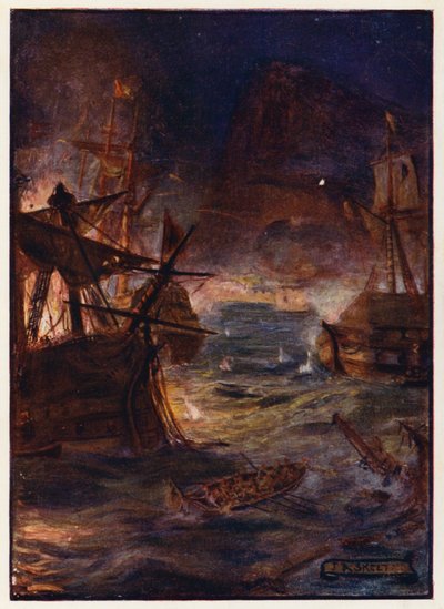 Wielkie Oblężenie Gibraltaru autorstwa Joseph Ratcliffe (after) Skelton