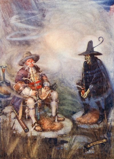 Jak Góra Stołowa otrzymała swoją chmurę (kolorowa litografia) autorstwa Joseph Ratcliffe (after) Skelton