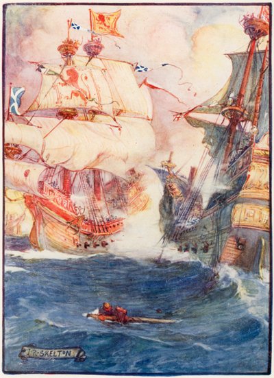 د سکاټلینډ او انګلیس پولي ترمینځ سمندري جګړه autorstwa Joseph Ratcliffe Skelton