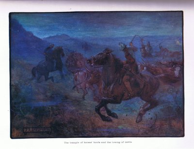 Deptanie kopyt końskich i ryczenie bydła, 1910 autorstwa Joseph Ratcliffe Skelton