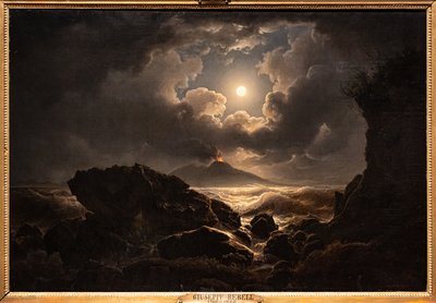 Wicher w Zatoce Neapolitańskiej w świetle księżyca autorstwa Joseph Rebell