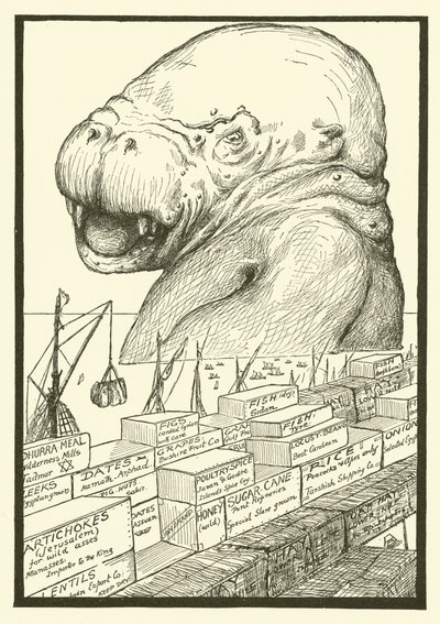 Zwierzę, które wyszło z morza (rycina) autorstwa Joseph Rudyard (after) Kipling