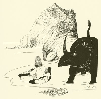 Parsee zaczyna jeść swoje ciasto (rycina) autorstwa Joseph Rudyard (after) Kipling