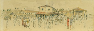 Targ rybny w Point de Galle na Cejlonie (Sri Lanka) autorstwa Joseph Selleny