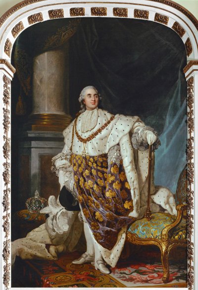 Ludwik XVI w szatach koronacyjnych (obraz na płótnie) autorstwa Joseph Siffred Duplessis