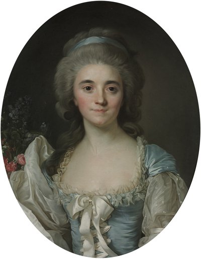 Portret Comtesse de Provence (1753-1810), półdługi, w turkusowej sukni z białą koronkową lamówką i wstążką. autorstwa Joseph Siffred Duplessis