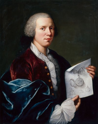 Portret Ferdynanda Berthouda trzymającego pergamin (olej na płótnie) autorstwa Joseph Siffred Duplessis