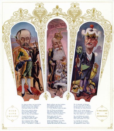 Karykatury (litografia kolorowa) autorstwa Joseph Sirat