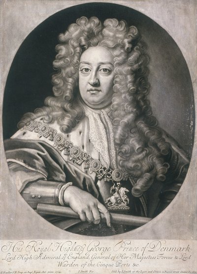 Owalny portret Jerzego, księcia Danii, 1704 autorstwa Joseph Smith