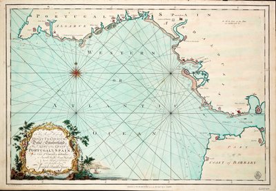 Mapa wybrzeża Portugalii i Hiszpanii, od Przylądka Świętego Wincentego do Gibraltaru autorstwa Joseph Smith Speer