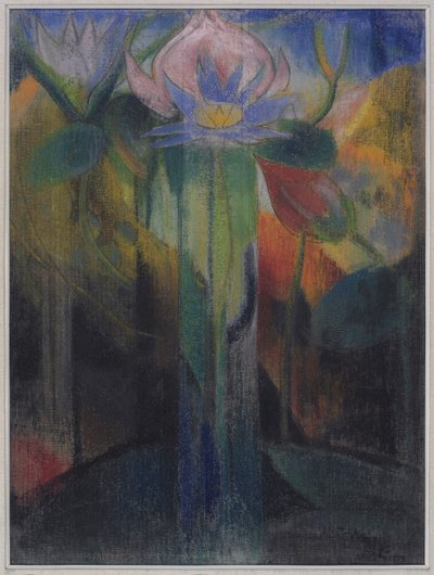 Liście dżungli, ok. 1918-9 (pastel na papierze pokrytym gazą) autorstwa Joseph Stella