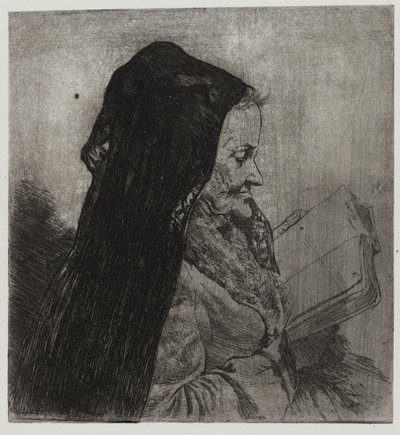Old Woman Reading, wydrukowane przez Zygmunta Abelesa i Edmonda Casarellę autorstwa Joseph Stella