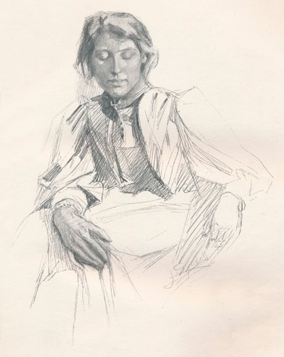 „Studium ołówkiem”, c1897 autorstwa Joseph Syddall