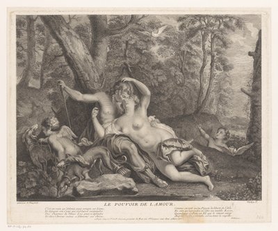 Landschap umieszcza Wenus w Adonis Moc miłości (tytuł na obiekcie) autorstwa Joseph Vanloo