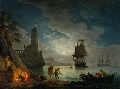 Port w świetle księżyca autorstwa Claude Joseph Vernet