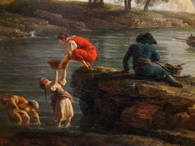 Widok portu o poranku (rano)


 (szczegół). autorstwa Joseph Vernet