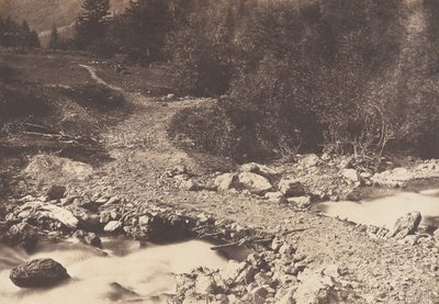 Łupkowy most wzięty w drodze powrotnej z paryskiego wodospadu, Luchon, 1853. autorstwa Joseph Vigier