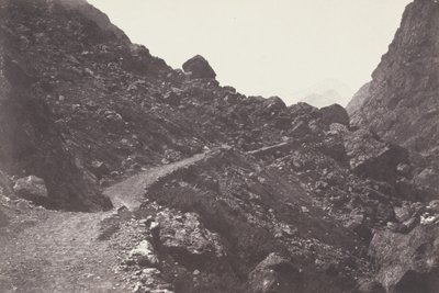 Saint-Sauveur. Sentier du chaos conduisant à Gavarnie (Saint-Sauveur. Droga do chaosu prowadząca do Gavarnie), 1853 (zdjęcie) autorstwa Joseph Vigier