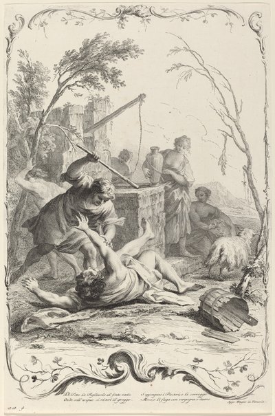 Mojżesz bijący pasterza autorstwa Joseph Wagner
