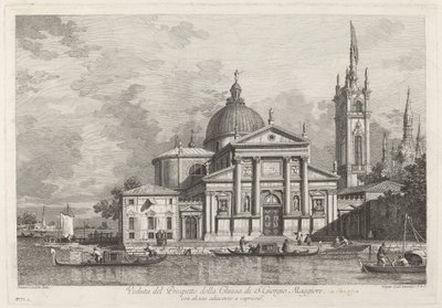 Widok prospektu kościoła S. Giorgio Maggiore, 1742 r. autorstwa Joseph Wagner
