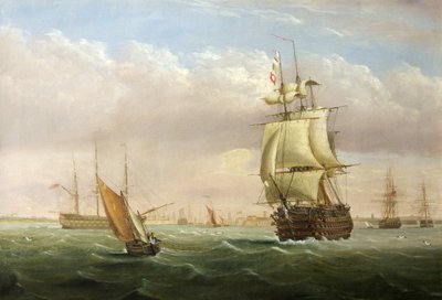 Wejście do portu z wysyłką (olej na płótnie) autorstwa Joseph Walter