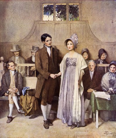 Ślub kwakierski, miłość i lojalność (kolor lito) autorstwa Joseph Walter West