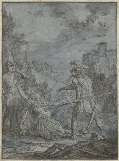 Poddanie się dowódcy armii Grupa podobnych ilustracji z rycerzami i jeźdźcami (tytuł serii) autorstwa Joseph Werner
