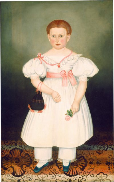 Dziewczyna z siateczką i różą, ok. 1840 (olej na płótnie) autorstwa Joseph Whiting Stock