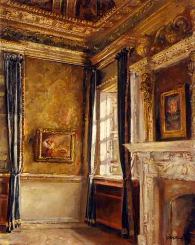 Blue Velvet Room - Corner of Dreams, Chiswick House (olej na płótnie) autorstwa Joseph Williams Topham Vinall