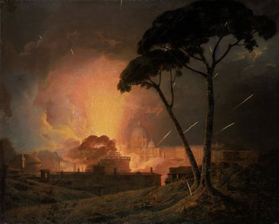 Doroczna Girandola w Zamku Świętego Anioła w Rzymie autorstwa Joseph Wright