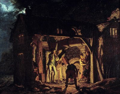 Kuźnia w XVIII wieku Obraz Josepha Wrighta z Derby (1734-1797) 1773 Petersburg, Ermitaż autorstwa Joseph Wright of Derby