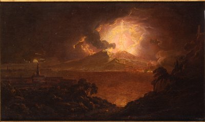 Widok Wezuwiusza wybuchającego nocą autorstwa Joseph Wright of Derby