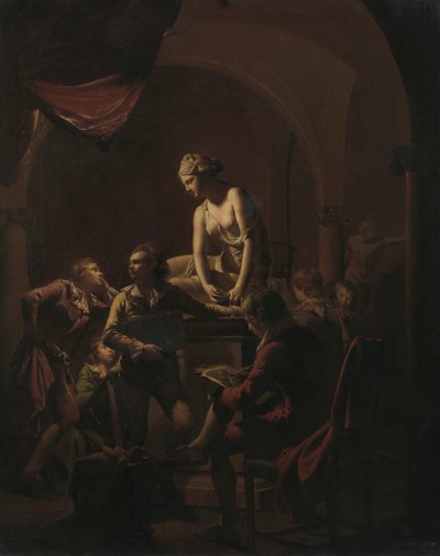 Akademia przy Lamplight autorstwa Joseph Wright of Derby