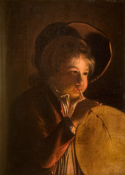 Chłopiec dmuchający pęcherz przy świecach autorstwa Joseph Wright of Derby